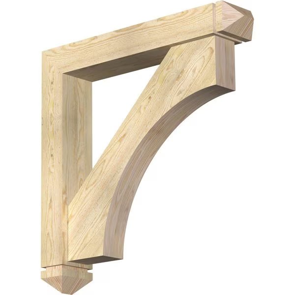 Westlake Arts and Crafts Rough Sawn Bracket w/ Offset Brace, Douglas Fir, 6